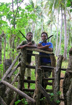 Students with bush knives