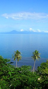 View from Ranwadi School to volcanic Ambrym Island, Vanuatu