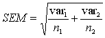 Formula to calculate SEM